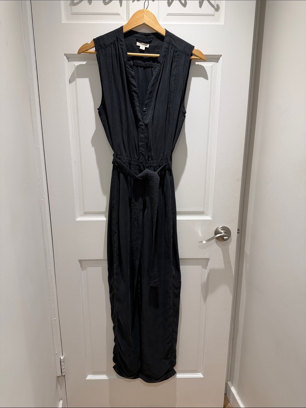 Sleeveless Black Jumpsuit with Waist Tie